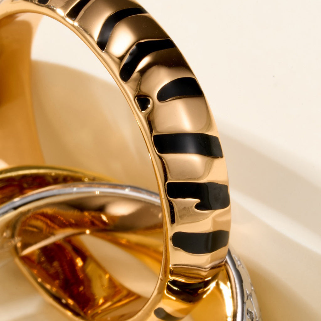 [Resenly Jewelry] トリニティリング レオパードプリント