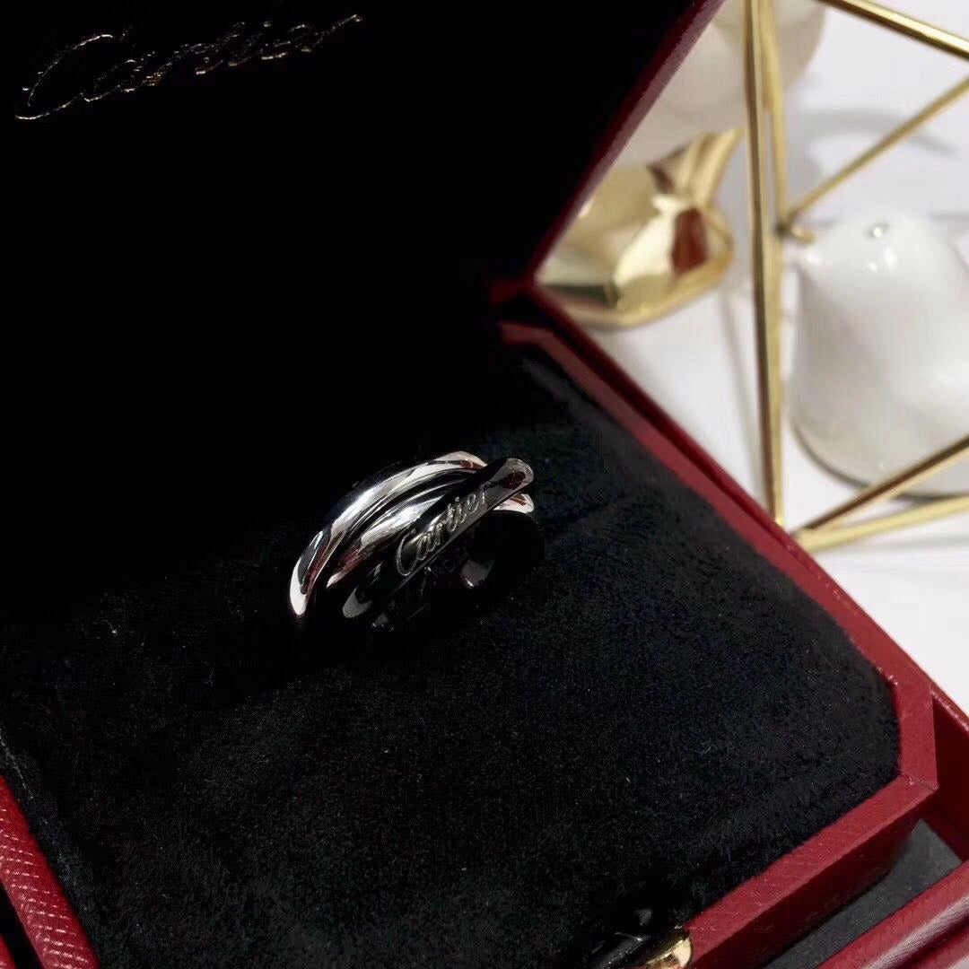 [Resenly Jewelry]TRINITY 3.2MM RING BLACK CERAMIC