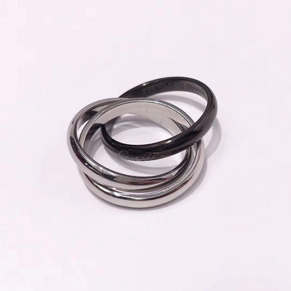 [Resenly Jewelry]TRINITY 3.2MM RING BLACK CERAMIC