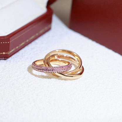 [Resenly Jewelry]TRINITY 3.2MM RING PINK DIAMOND