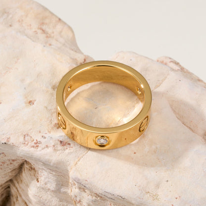 [Resenly Jewelry]LOVE 4MM 1 DIAMOND RING