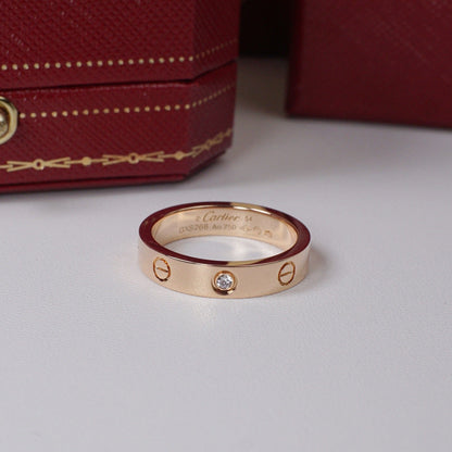 [Resenly Jewelry]LOVE 4MM 1 DIAMOND RING