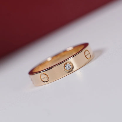 [Resenly Jewelry]LOVE 4MM 1 DIAMOND RING