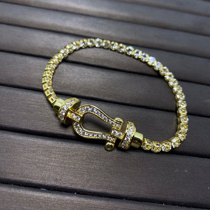 [Resenly Jewelry]FORCE  HORSESHOE  DIAMOND TENNIS BRACELET