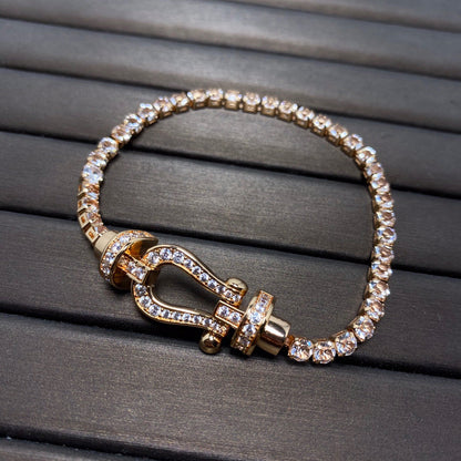 [Resenly Jewelry]FORCE  LARGE HORSESHOE FULL DIAMOND TENNIS BRACELET