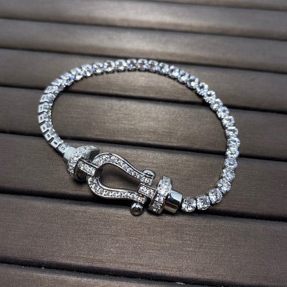 [Resenly Jewelry]FORCE  LARGE HORSESHOE FULL DIAMOND TENNIS BRACELET