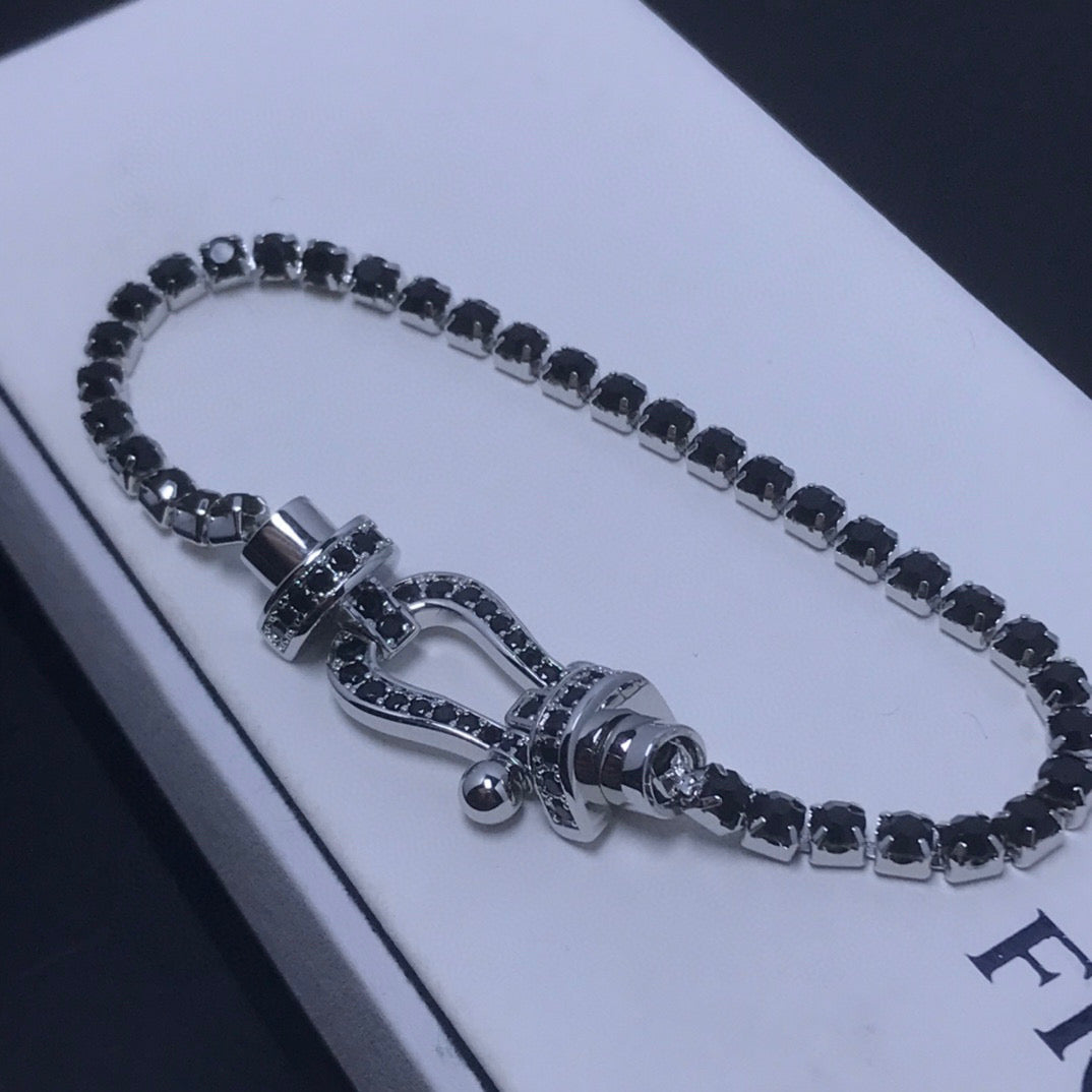 [Resenly Jewelry]FORCE  LARGE HORSESHOE FULL DIAMOND TENNIS BRACELET