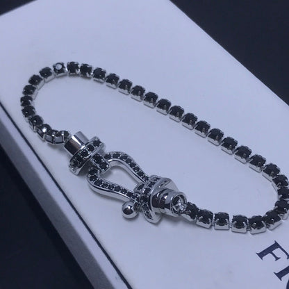 [Resenly Jewelry]FORCE  LARGE HORSESHOE FULL DIAMOND TENNIS BRACELET