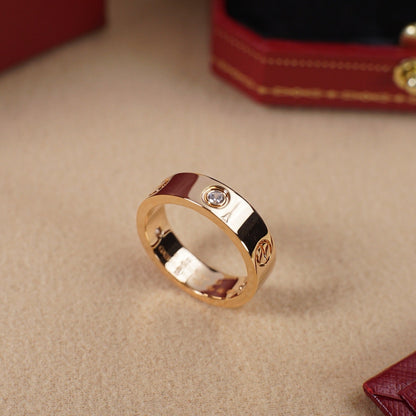 [Resenly Jewelry]LOVE 5.5MM 3 DIAMOND RING