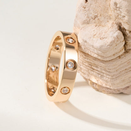 [Resenly Jewelry]LOVE 4MM 8 DIAMOND RING