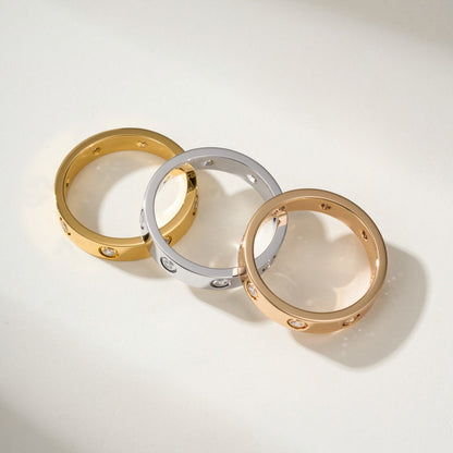 [Resenly Jewelry]LOVE 4MM 8 DIAMOND RING
