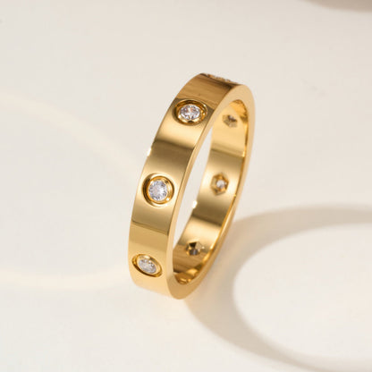[Resenly Jewelry]LOVE 4MM 8 DIAMOND RING