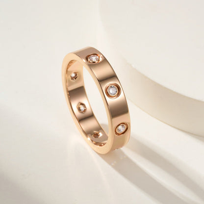[Resenly Jewelry]LOVE 4MM 8 DIAMOND RING