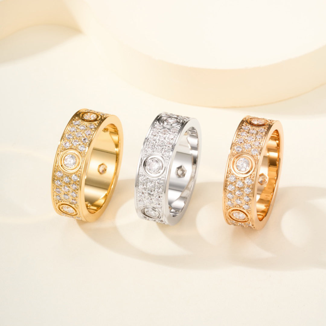 {"[Resenly Jewelry]LOVE 5.5MM FULL-PAVE 6-DIAMOND RING"}