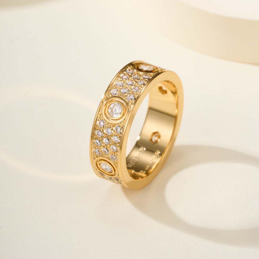 {"[Resenly Jewelry]LOVE 5.5MM FULL-PAVE 6-DIAMOND RING"}