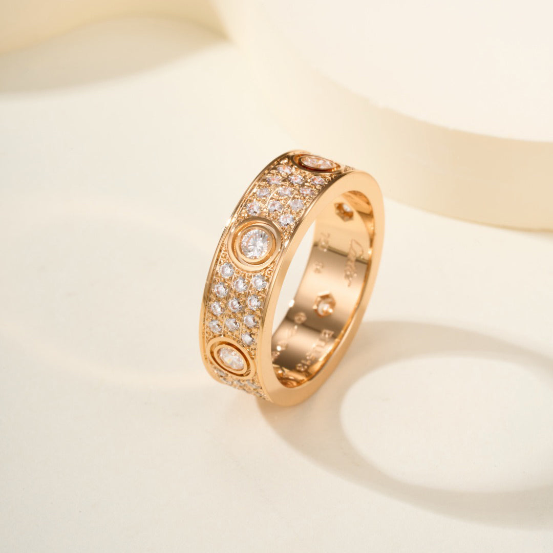 {"[Resenly Jewelry]LOVE 5.5MM FULL-PAVE 6-DIAMOND RING"}
