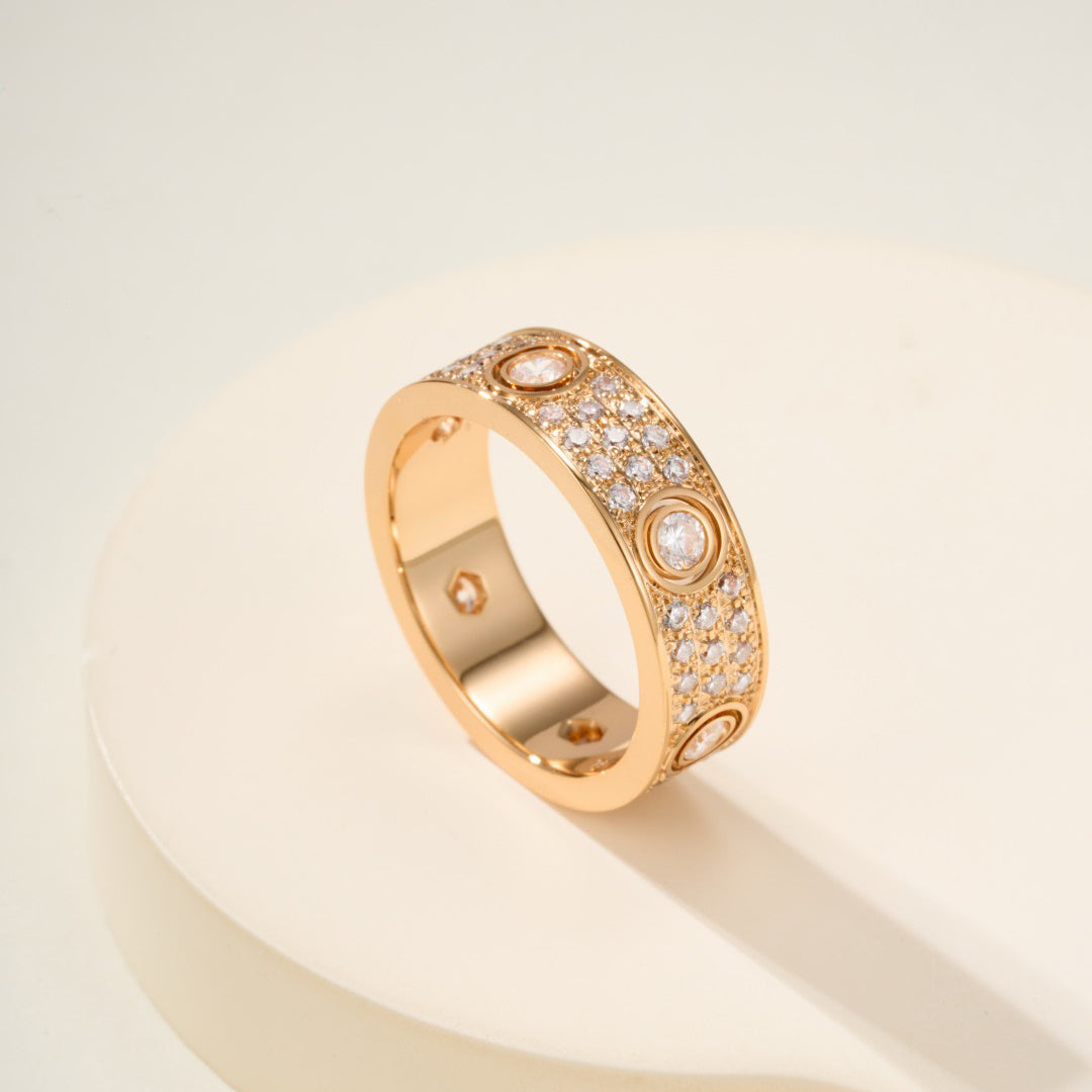 {"[Resenly Jewelry]LOVE 5.5MM FULL-PAVE 6-DIAMOND RING"}