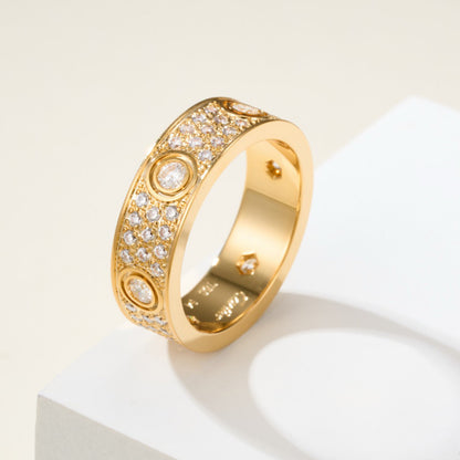 {"[Resenly Jewelry]LOVE 5.5MM FULL-PAVE 6-DIAMOND RING"}