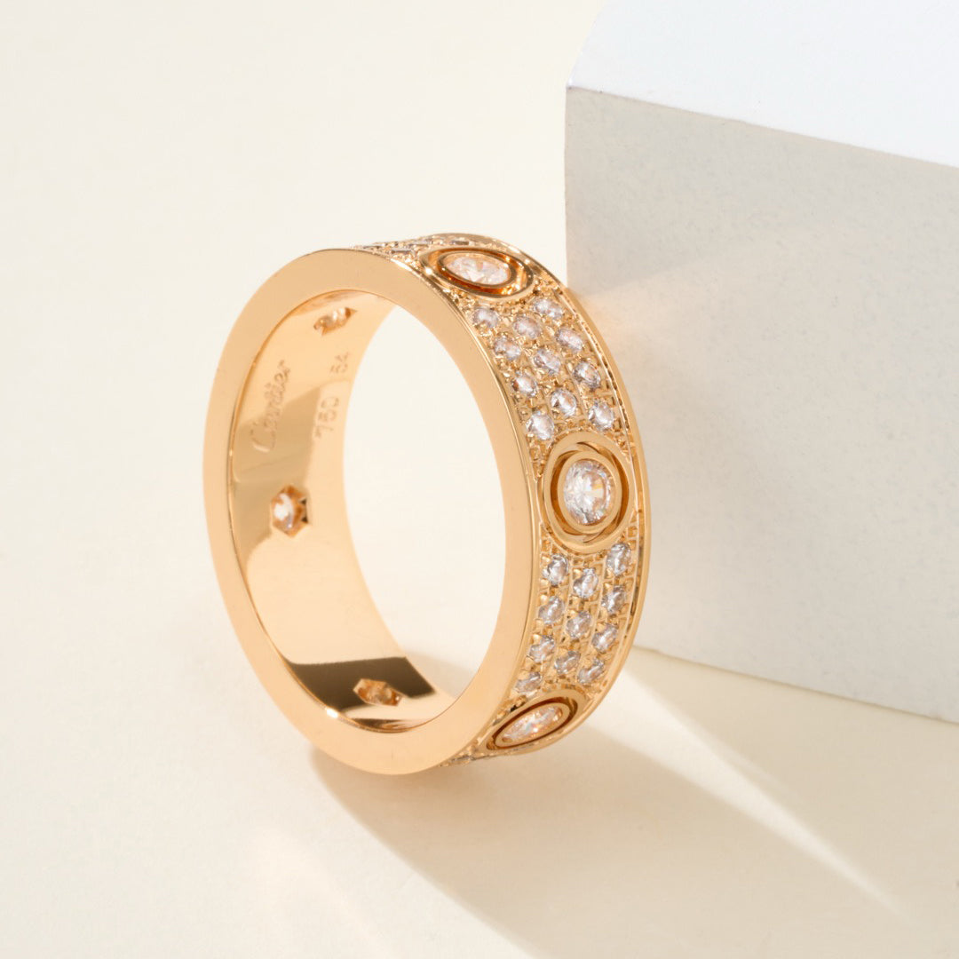 {"[Resenly Jewelry]LOVE 5.5MM FULL-PAVE 6-DIAMOND RING"}