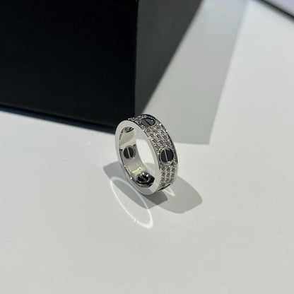 [Resenly Jewelry]LOVE RING 5.5MM DIAMONDS PAVED CERAMIC