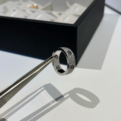 [Resenly Jewelry]LOVE RING 5.5MM DIAMONDS PAVED CERAMIC