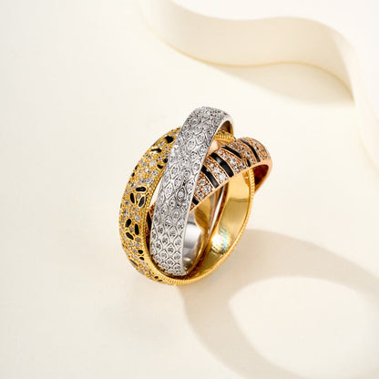 [Resenly Jewelry] トリニティリング レオパードプリント