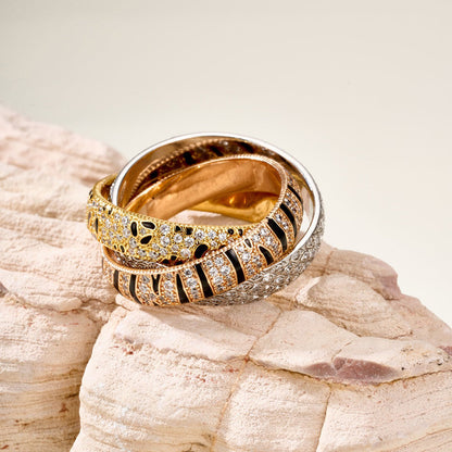 [Resenly Jewelry] トリニティリング レオパードプリント