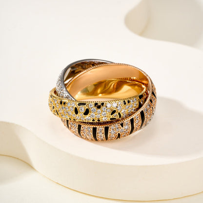 [Resenly Jewelry] トリニティリング レオパードプリント