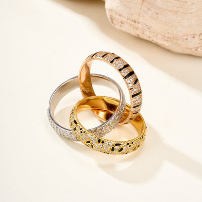 [Resenly Jewelry] トリニティリング レオパードプリント