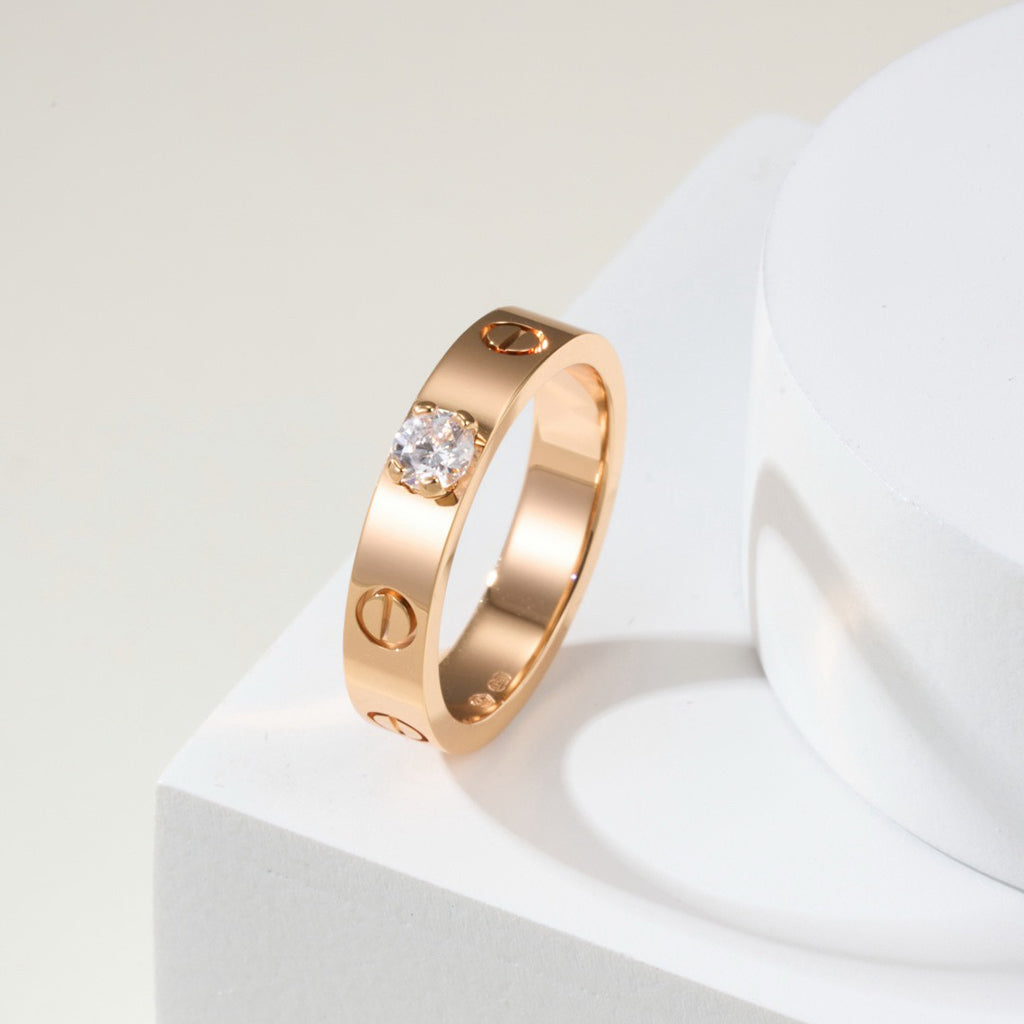 [Resenly Jewelry]LOVE RING 3.6MM 1 BIG DIAMOND