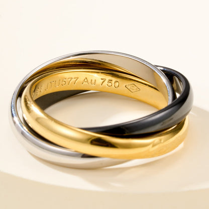 [Resenly Jewelry]TRINITY 3.2MM RING BLACK CERAMIC