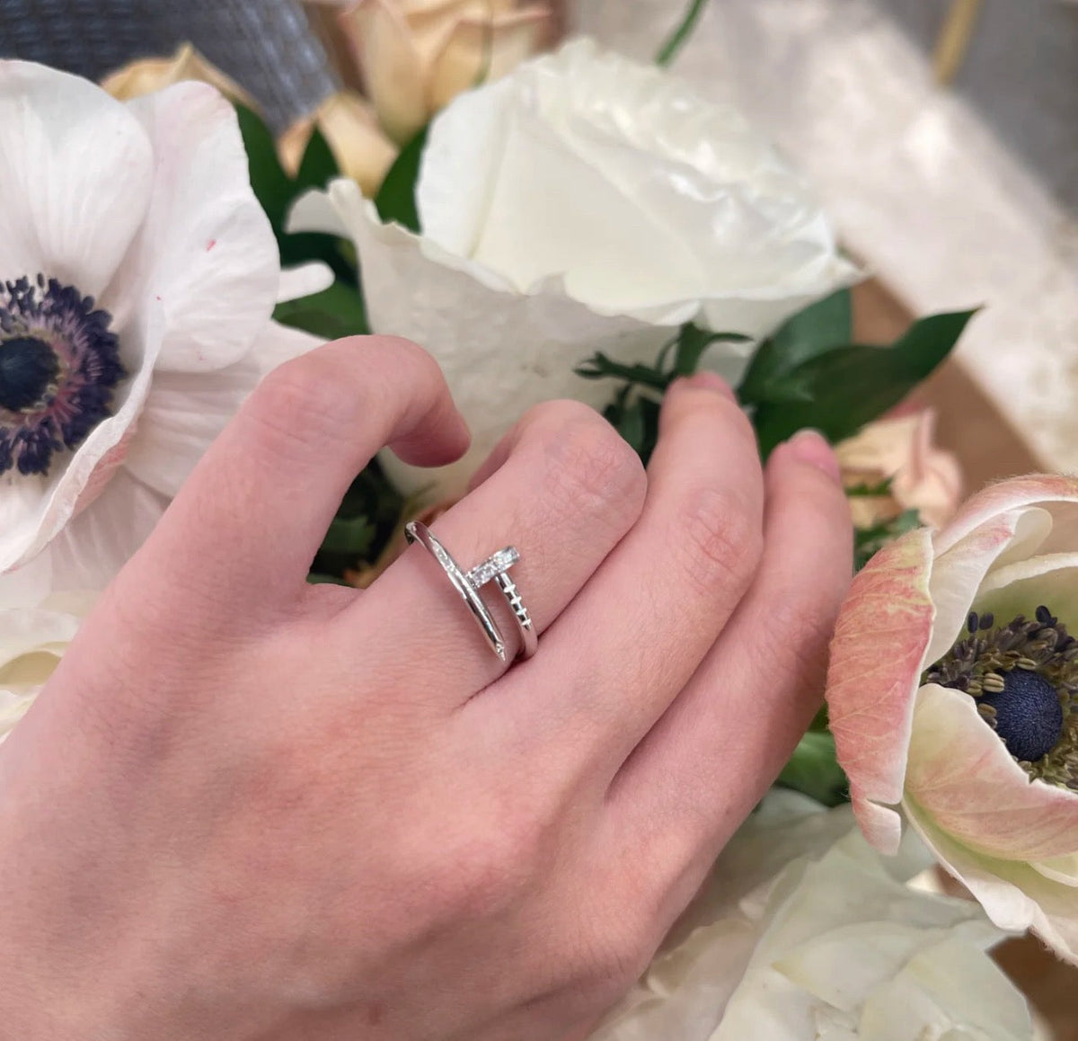 [Resenly Jewelry]JUSTE 1.8MM HALF DIAMOND RING