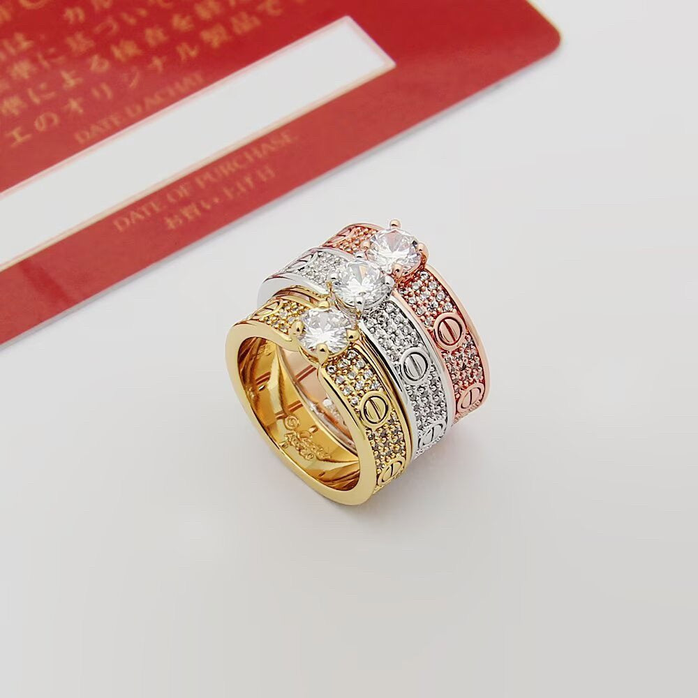 [Resenly Jewelry]LOVE RING 3.6MM 1 BIG DIAMOND FULL DIAMOND