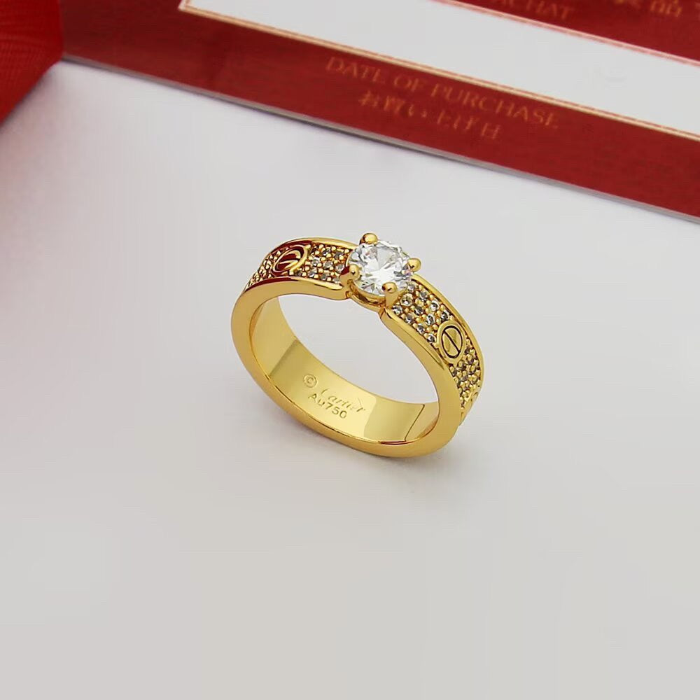 [Resenly Jewelry]LOVE RING 3.6MM 1 BIG DIAMOND FULL DIAMOND