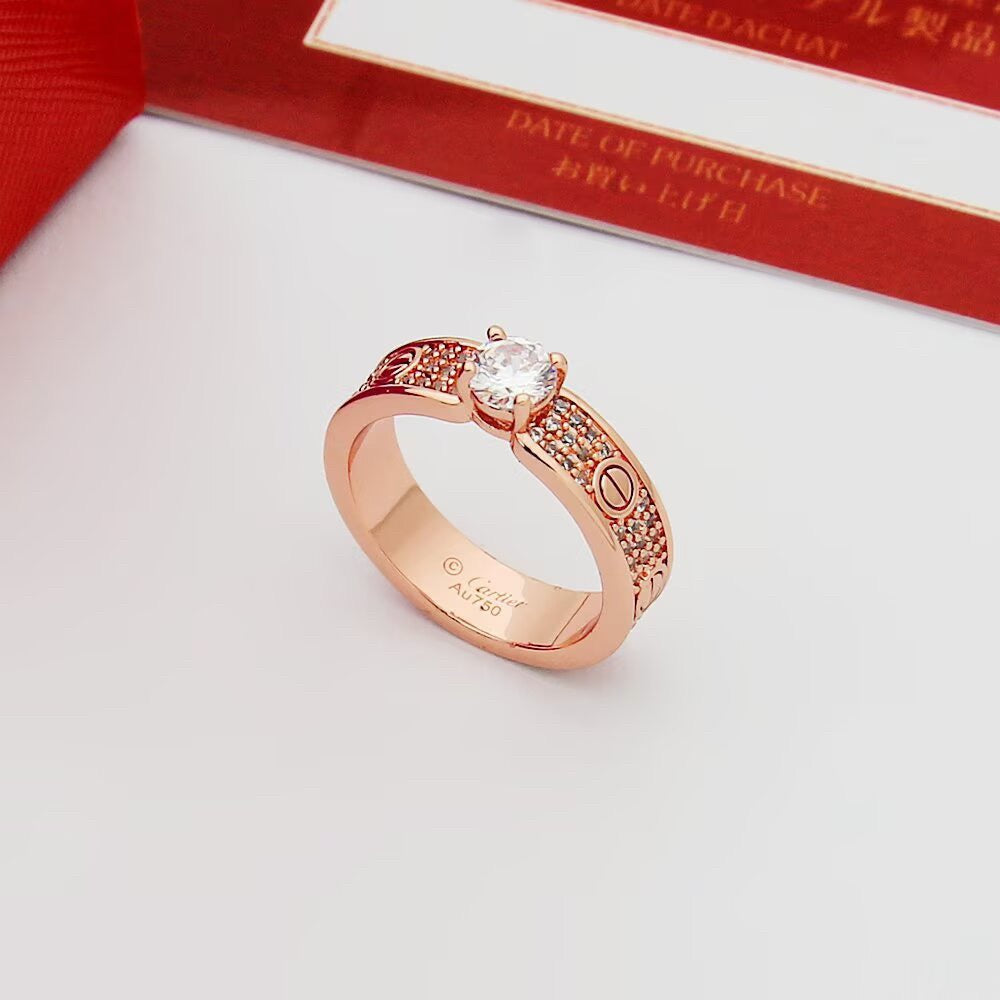 [Resenly Jewelry]LOVE RING 3.6MM 1 BIG DIAMOND FULL DIAMOND