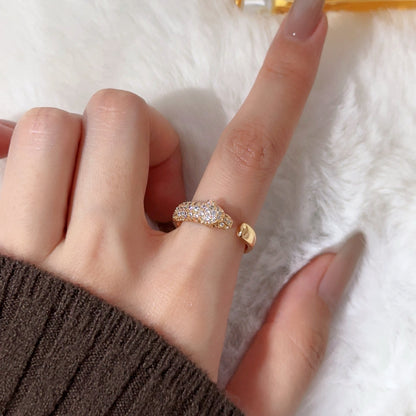 [Resenly Jewelry]PANTHERE HALF DIAMOND SMALL RING