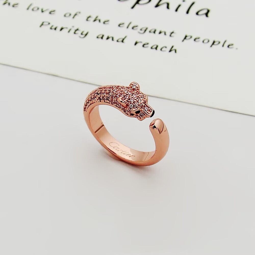 [Resenly Jewelry]PANTHERE HALF DIAMOND SMALL RING