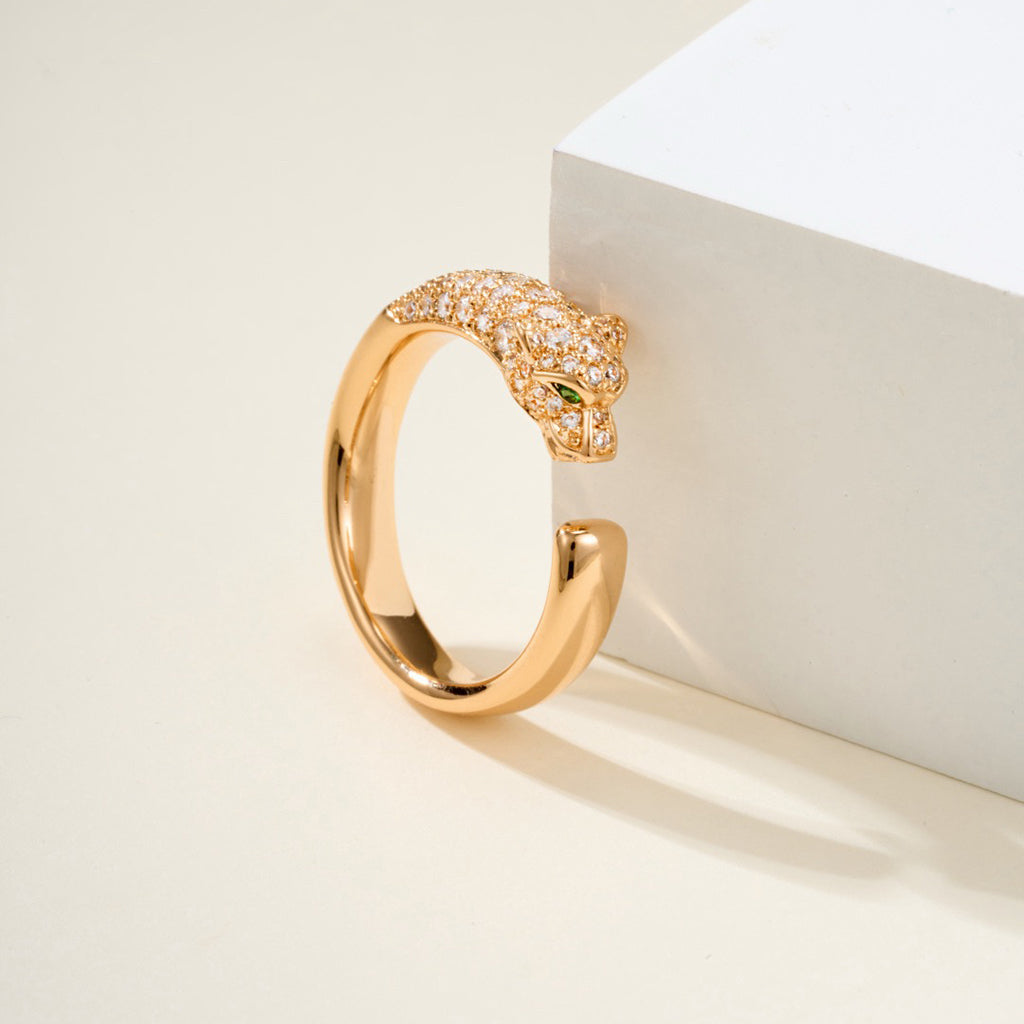 [Resenly Jewelry]PANTHERE HALF DIAMOND SMALL RING