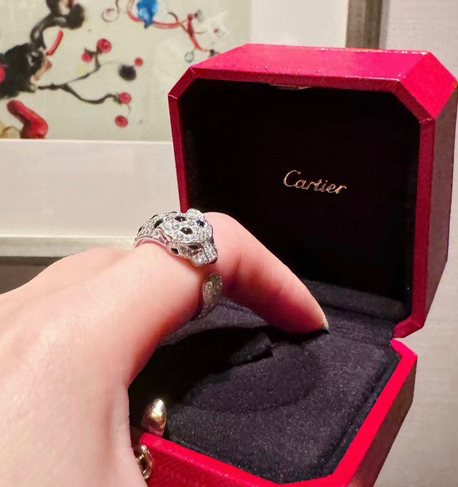 [Resenly Jewelry]PANTHERE SPOTTED FULL DIAMOND MEDIUM RING