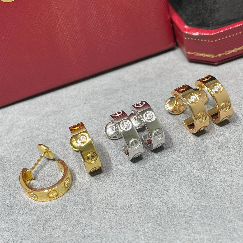[Resenly Jewelry]LOVE EARRINGS 5.7MM 2 DIAMONDS