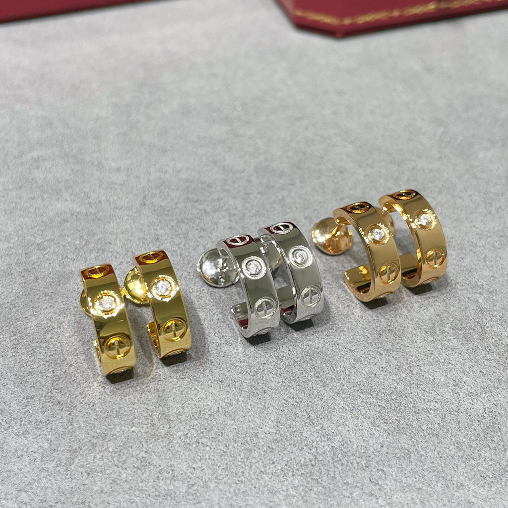 [Resenly Jewelry]LOVE EARRINGS 5.7MM 2 DIAMONDS