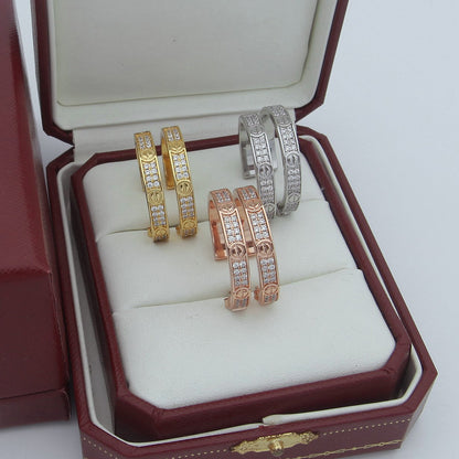 [Resenly Jewelry]LOVE EARRINGS 3.6MM DIAMOND PAVED