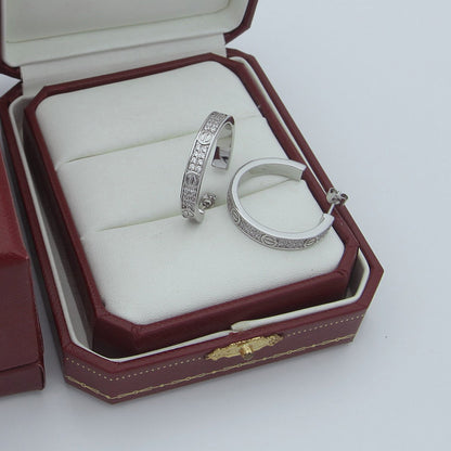 [Resenly Jewelry]LOVE EARRINGS 3.6MM DIAMOND PAVED