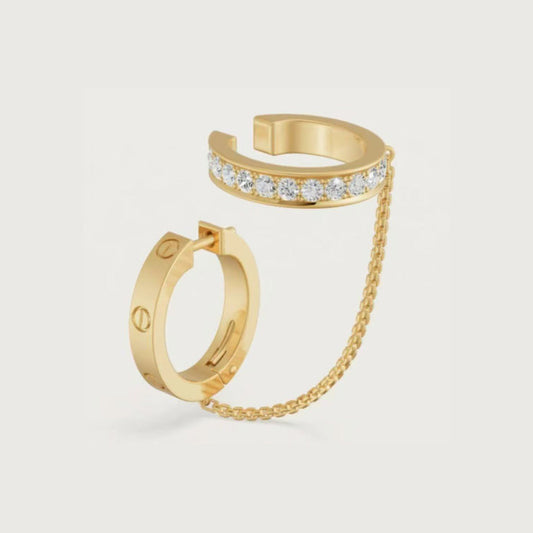 [Resenly Jewelry]LOVE 3.0mm ハーフダイヤモンドピアス