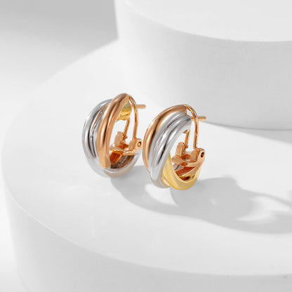 [Resenly Jewelry]TRINITY ON DIAMOND CLASSIC EARRINGS