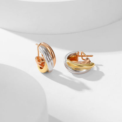 [Resenly Jewelry]TRINITY ON DIAMOND CLASSIC EARRINGS