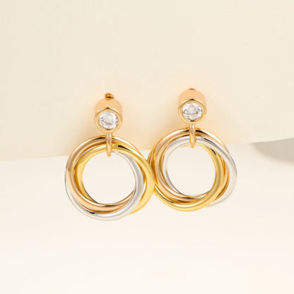 [Resenly Jewelry]TRINITY ON DIAMOND  EARRINGS