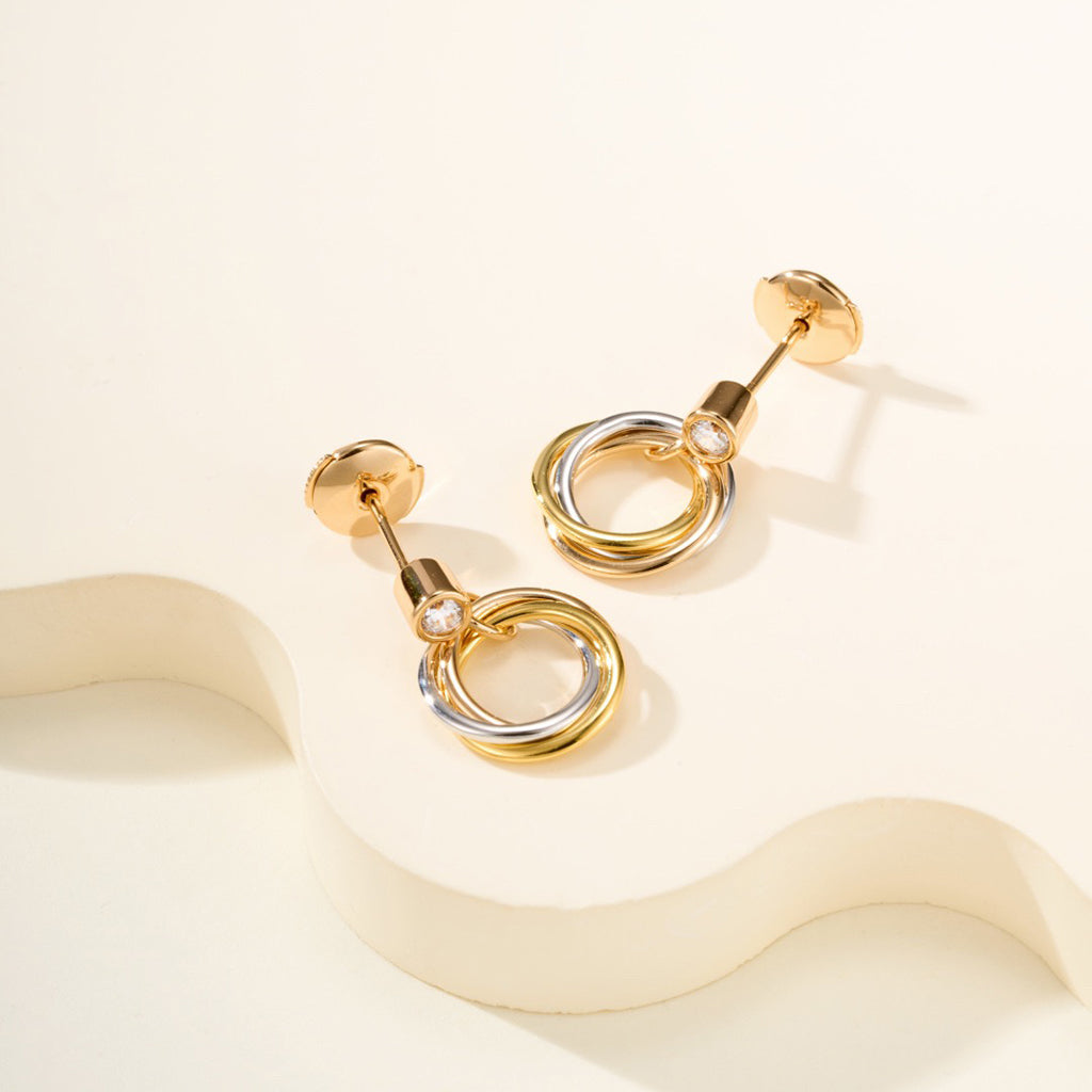 [Resenly Jewelry]TRINITY ON DIAMOND  EARRINGS