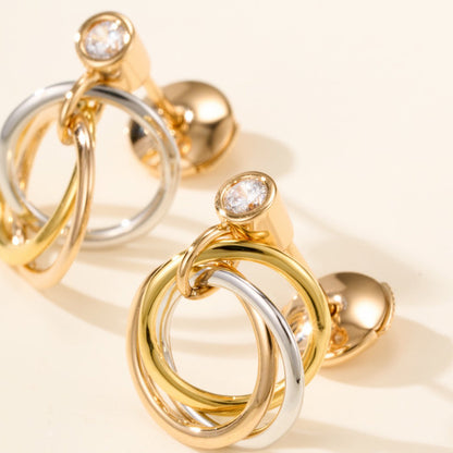 [Resenly Jewelry]TRINITY ON DIAMOND  EARRINGS