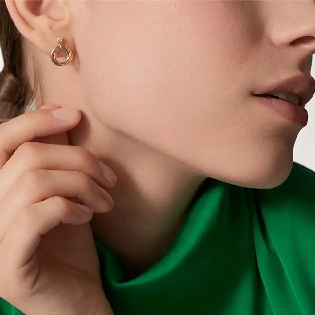 [Resenly Jewelry]TRINITY ON DIAMOND  EARRINGS